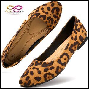 Women's PU Leather‎ Ballet Flats Slip-On Shoes Comfortable Round Toe